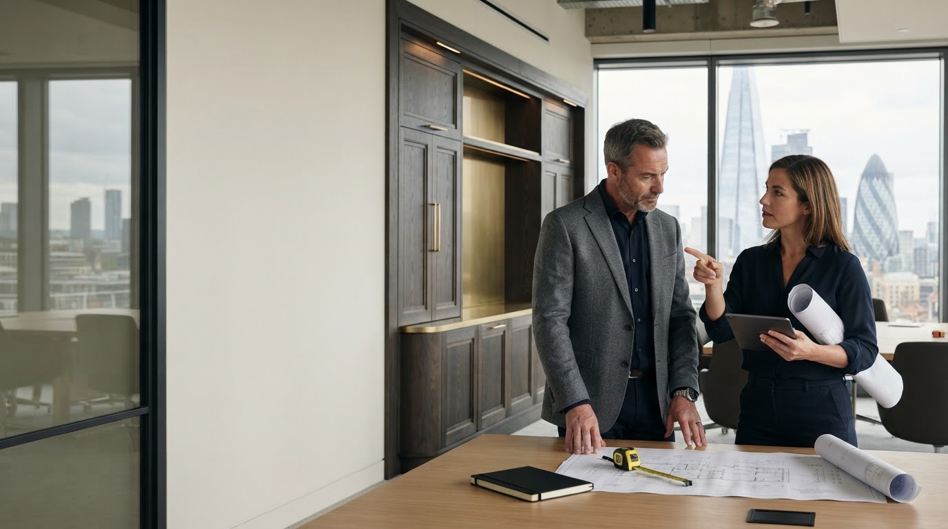 Gljoinery executive reviewing AI-driven portfolio risk analysis on a tablet